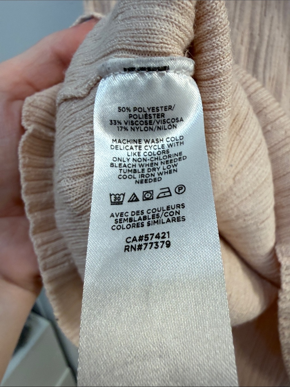 Ann Taylor Factory Peach Ruffle Trim Ribbed Tank - Picture 3 of 4